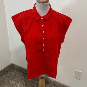 💕 NWT Baird McNutt Irish Linen for J . Crew 100% Linen Blouse